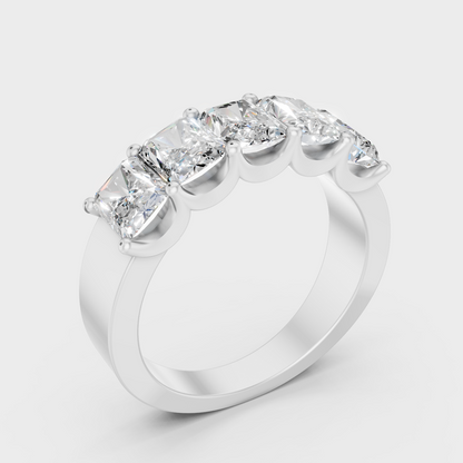 Platinum Radiant Cut Diamond Band For Timeless Sophistication