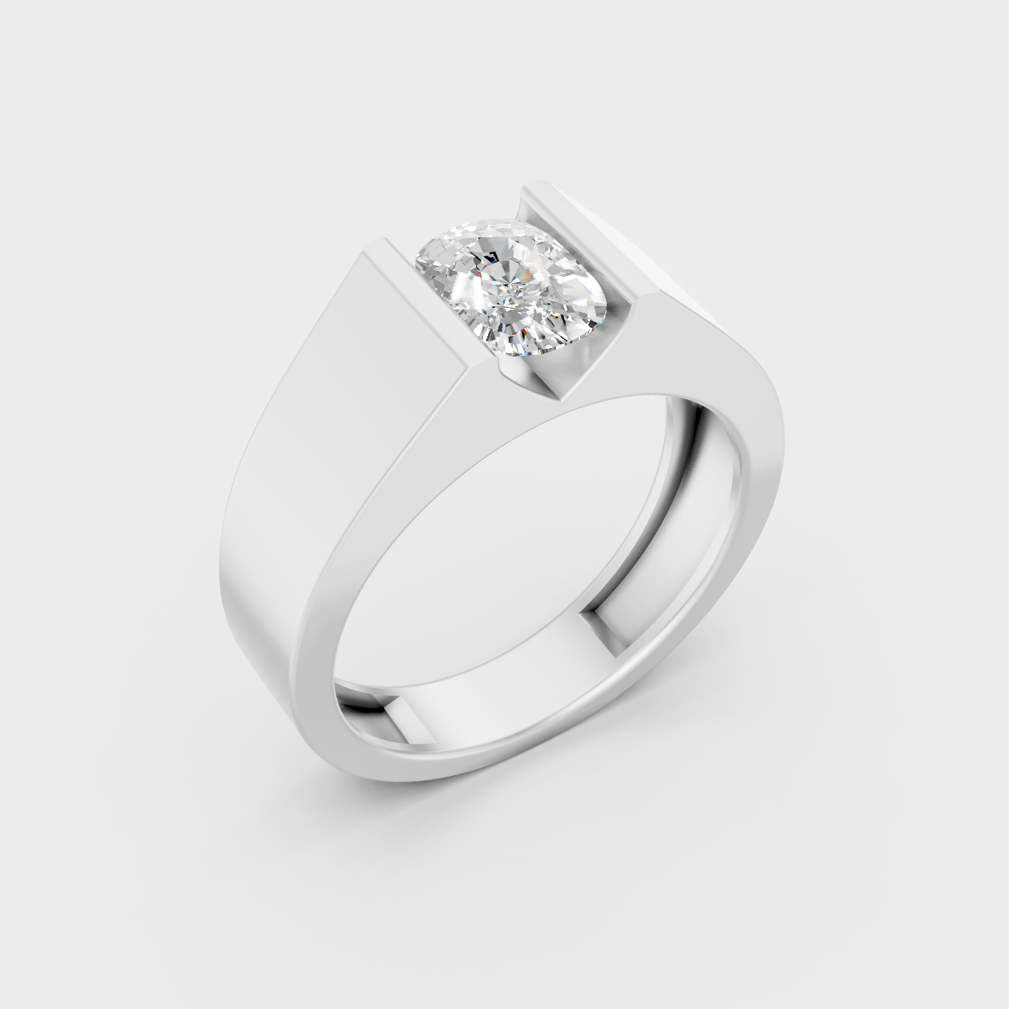 Platinum 950 Cushion Diamond Mens Ring 1.65 Ct Lab Grown Luxury Design