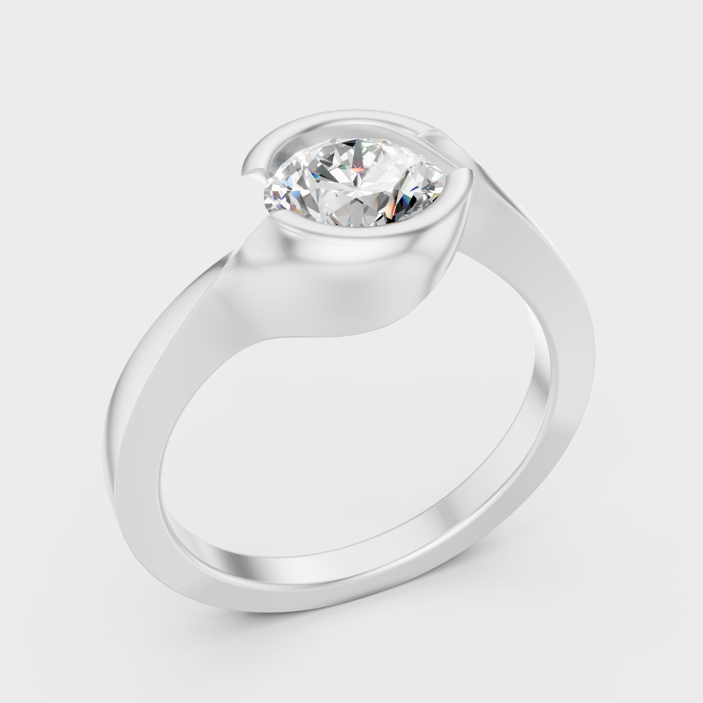 Platinum Round Cut Diamond Ring For Timeless Sophistication