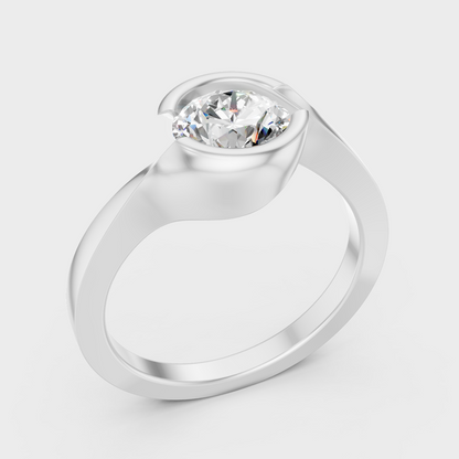 Platinum Round Cut Diamond Ring For Timeless Sophistication