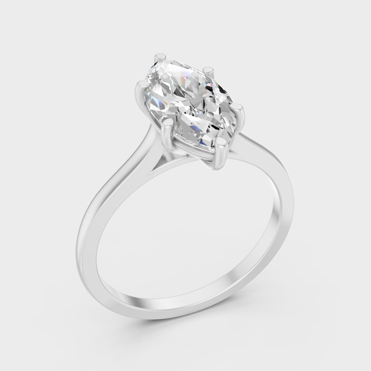 Marquise Cut Lab Grown Diamond Engagement Ring in