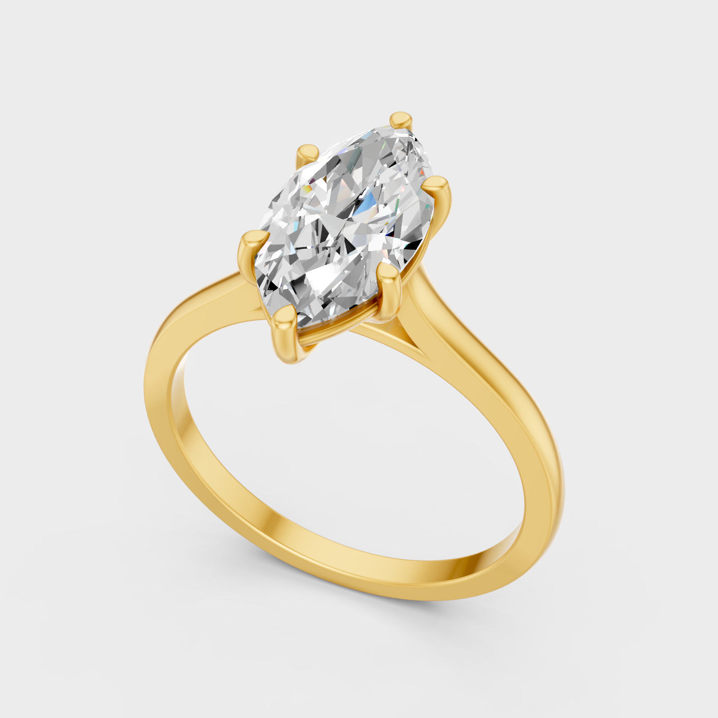 Marquise Cut Lab Grown Diamond Engagement Ring in