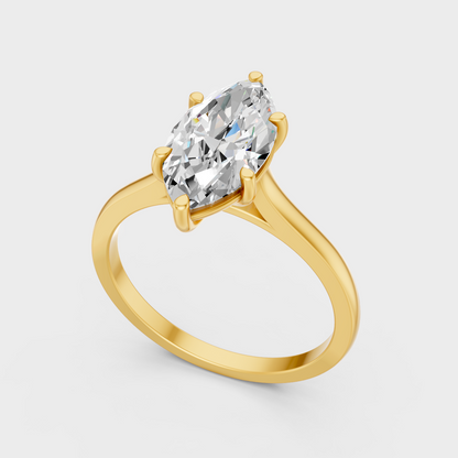 Marquise Cut Lab Grown Diamond Engagement Ring in