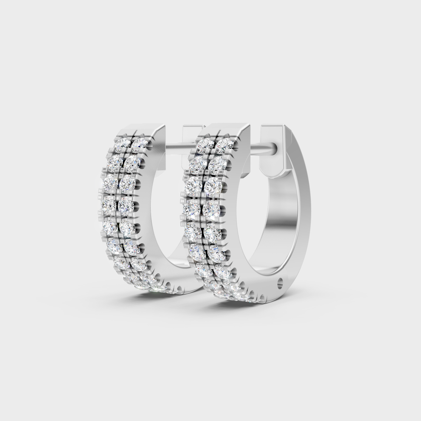 Platinum Round Diamond Hoop Earrings 0.36 Ct Premium Lab Grown Jewelry
