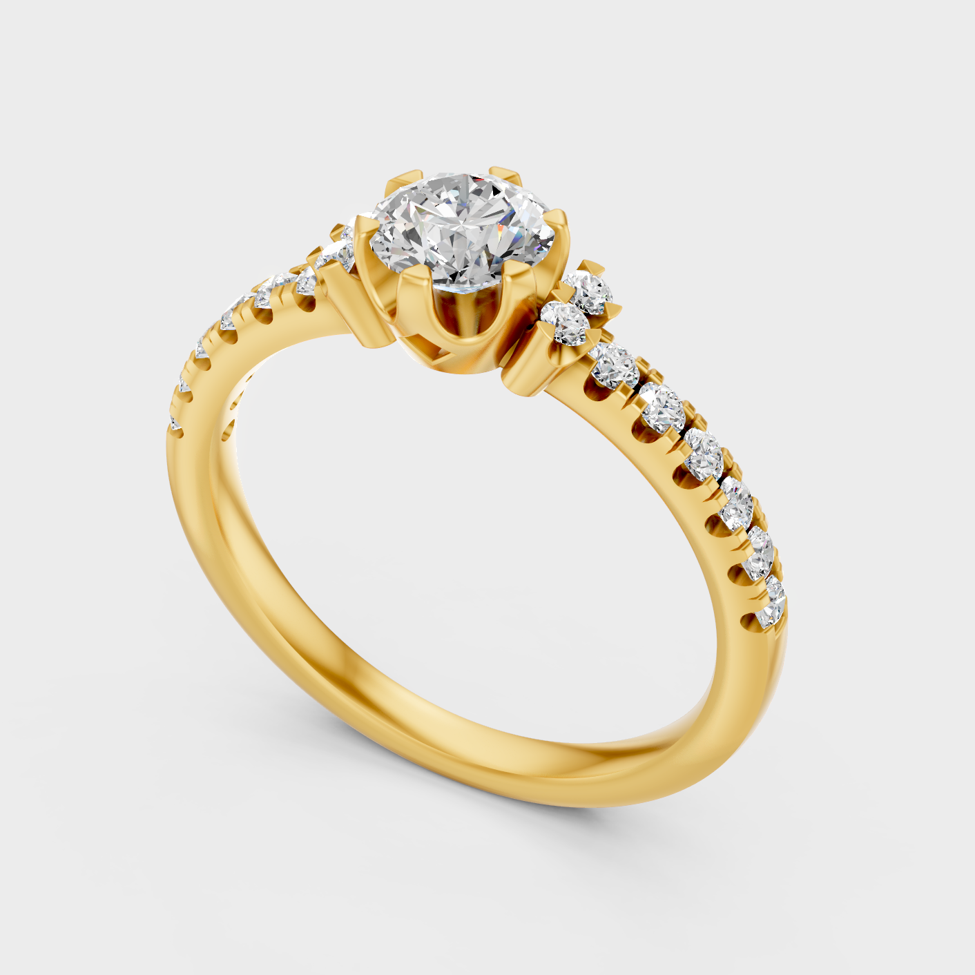 0.80 Ct Round Cut Lab-Grown Diamond Ring in