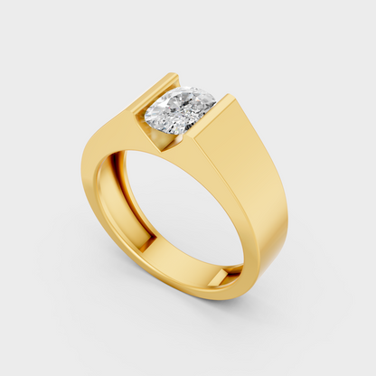 9K 14K 18K Yellow Gold Mens Cushion Diamond Ring 1.65 Ct Lab Grown Fine Jewelry