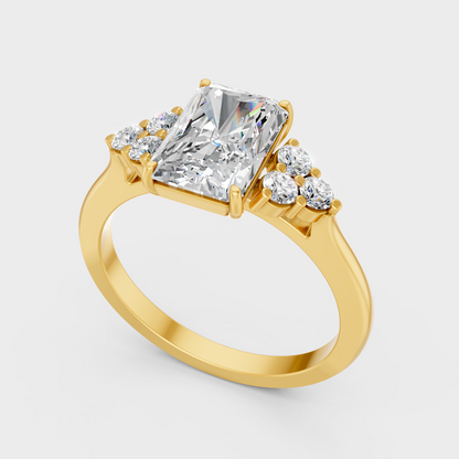 Radiant Diamond Fashion Ring In Yellow Gold