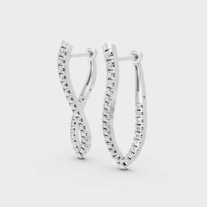 Platinum Round Diamond Drop Earrings 0.79 Ct Premium Lab Grown Jewelry
