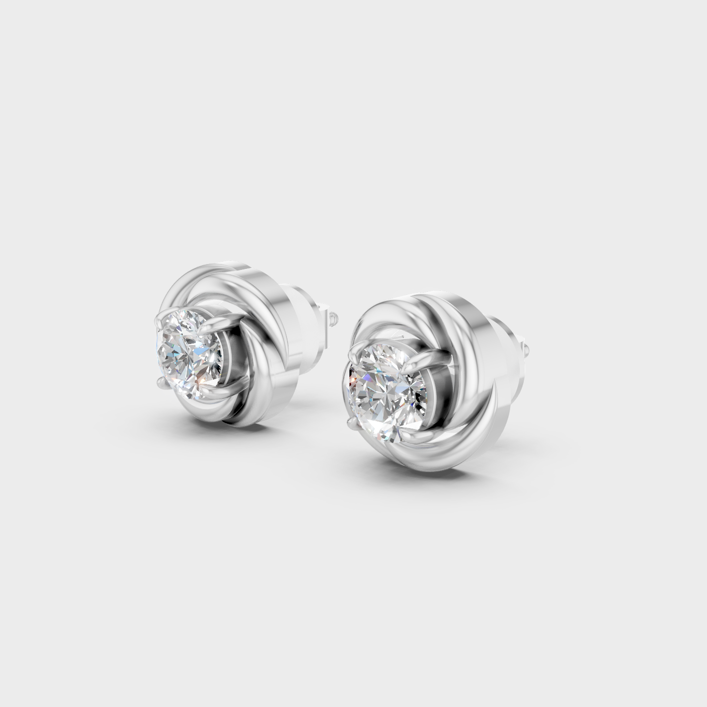 Platinum Round Diamond Stud Earrings 0.50 Ct Premium Lab Grown Jewelry