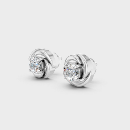 Platinum Round Diamond Stud Earrings 0.50 Ct Premium Lab Grown Jewelry