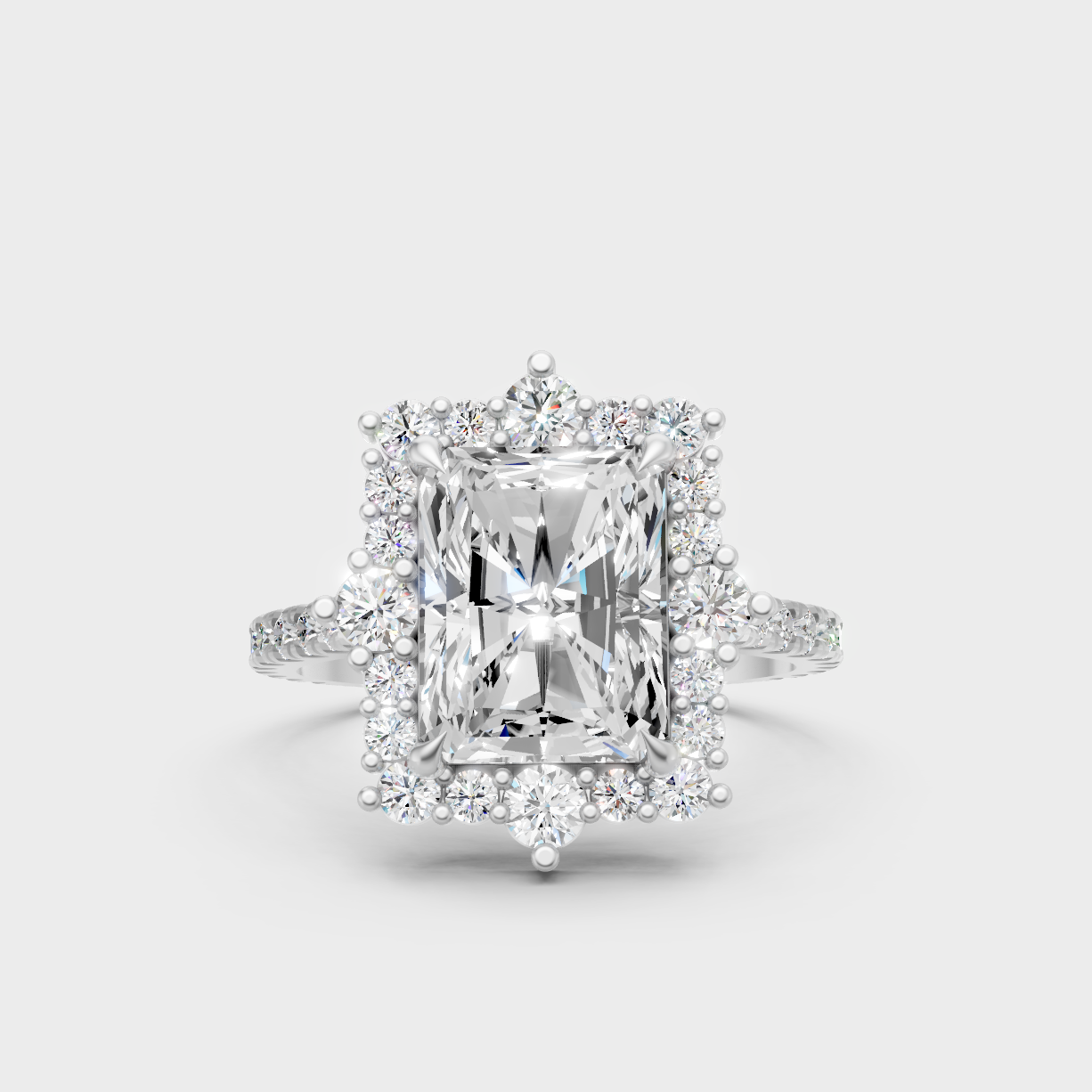 Certified 3.79 Carat Radiant-Cut Lab-Grown Diamond In 14K White Gold