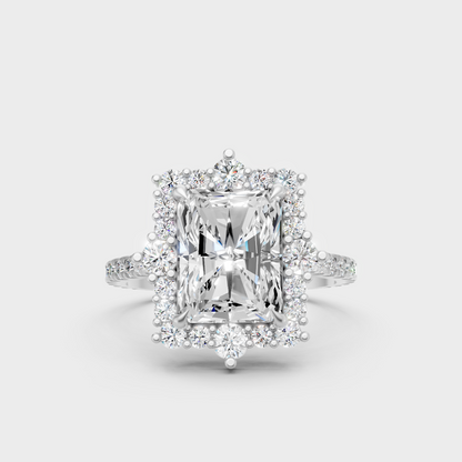 Certified 3.79 Carat Radiant-Cut Lab-Grown Diamond In 14K White Gold