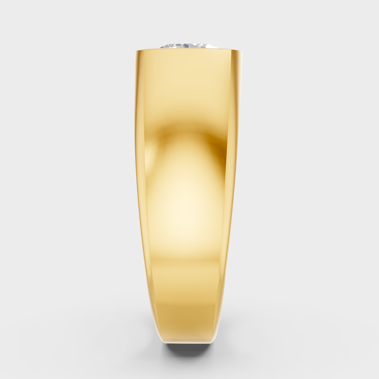 Yellow Gold Cushion Diamond Mens Ring Luxury Gift