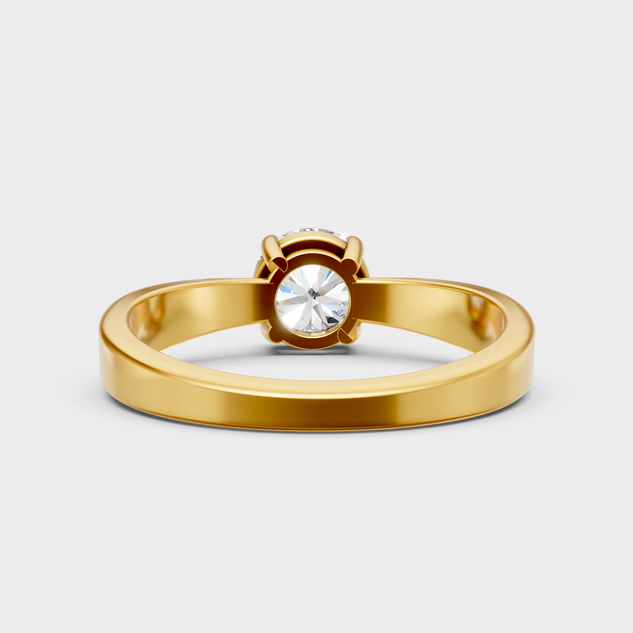 Ethical Lab Grown Diamond Engagement Ring In Yellow Gold For Women 1 Carat