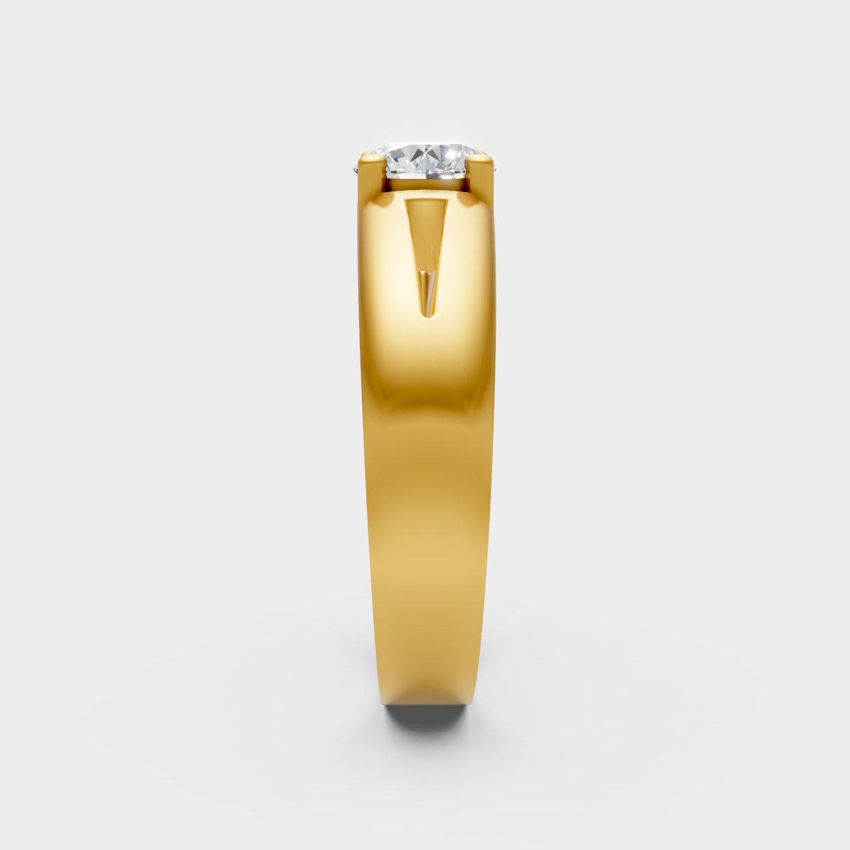 Classic 14K Yellow Gold Engagement Ring Featuring A 1.15Ct Round Lab Diamond