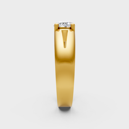 Classic 14K Yellow Gold Engagement Ring Featuring A 1.15Ct Round Lab Diamond