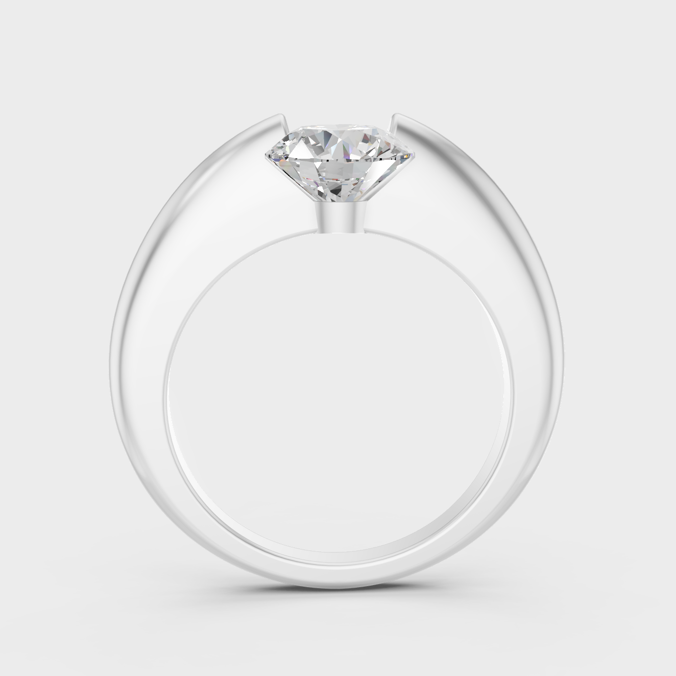White Gold Round Proposal Ring With Brilliant Sparkle
