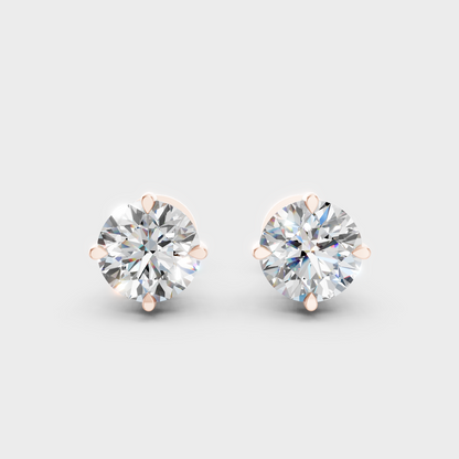 4 Ct Total Lab Grown Diamond Stud Earrings In Rose Gold IGI Certified