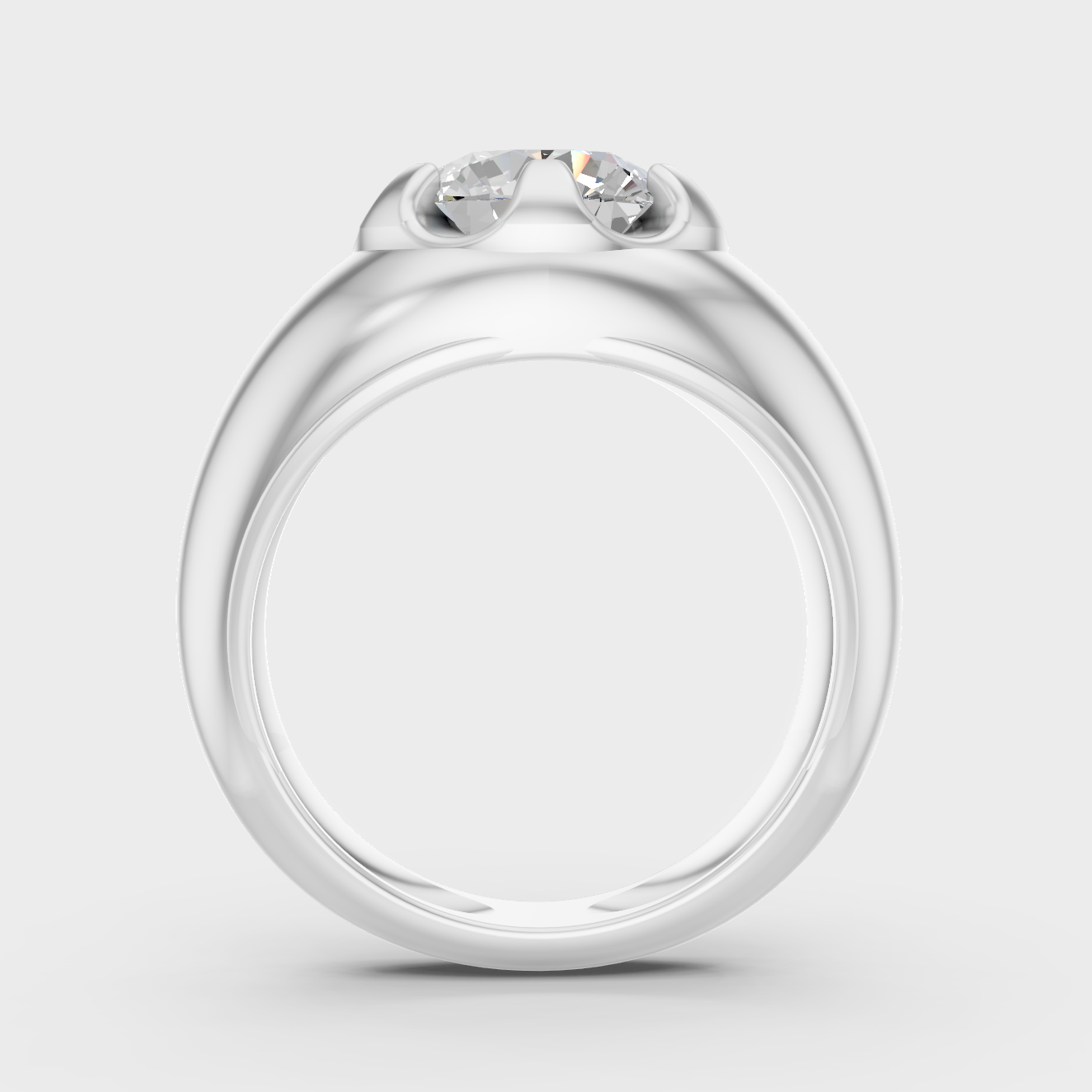 White Gold Certified Mens Diamond Ring Elegant Jewelry
