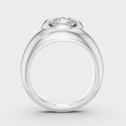 White Gold Certified Mens Diamond Ring Elegant Jewelry