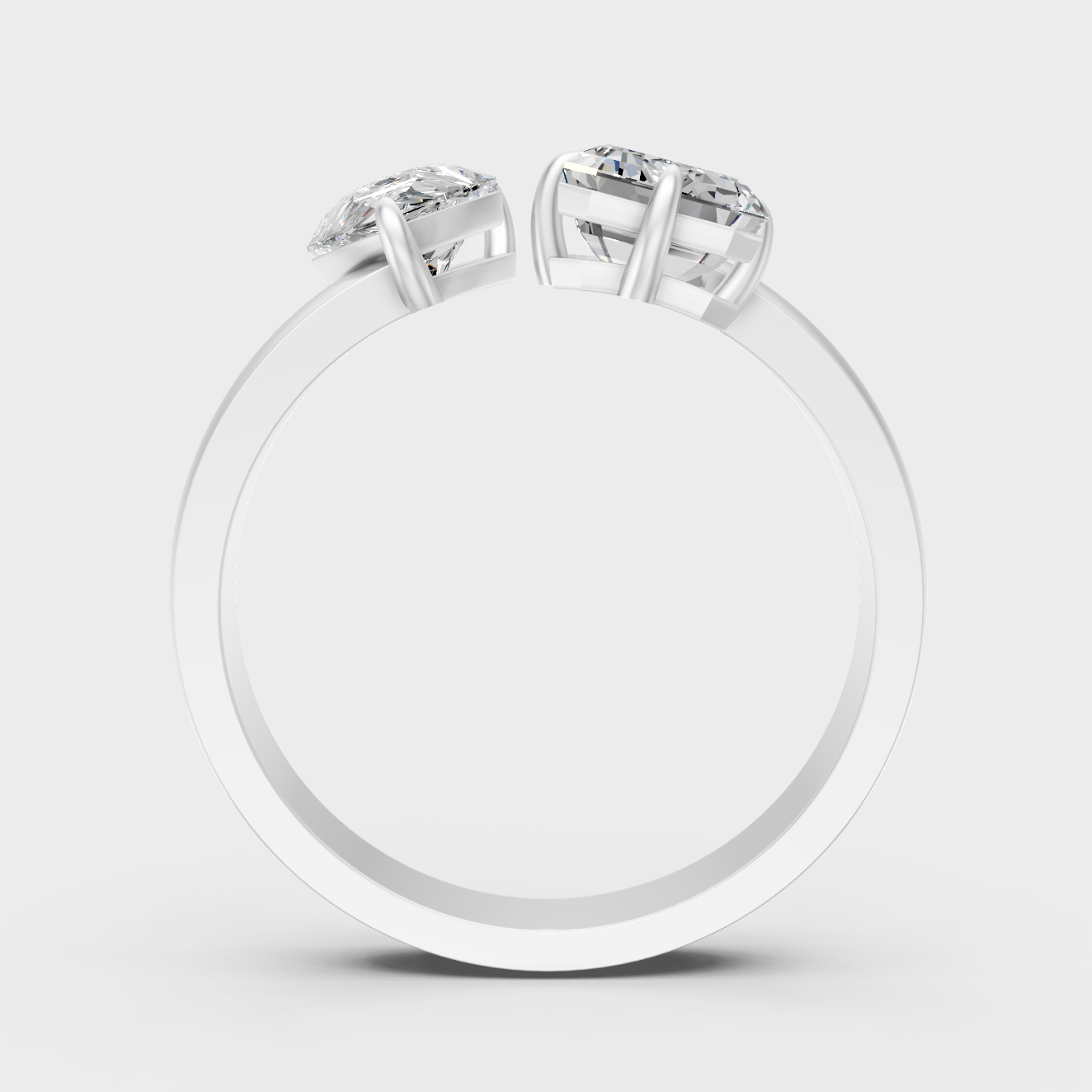 White Gold Toi Et Moi Proposal Ring With Certified Lab Diamonds