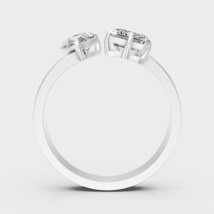 White Gold Toi Et Moi Proposal Ring With Certified Lab Diamonds