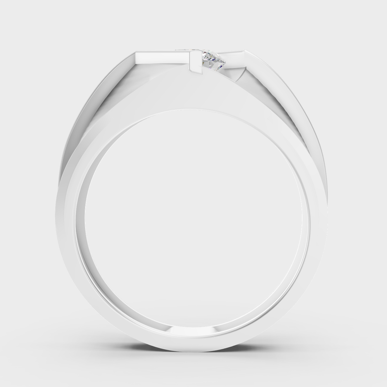 White Gold Mens Diamond Ring With Certified Lab Diamonds