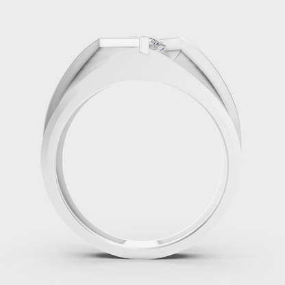 White Gold Mens Diamond Ring With Certified Lab Diamonds