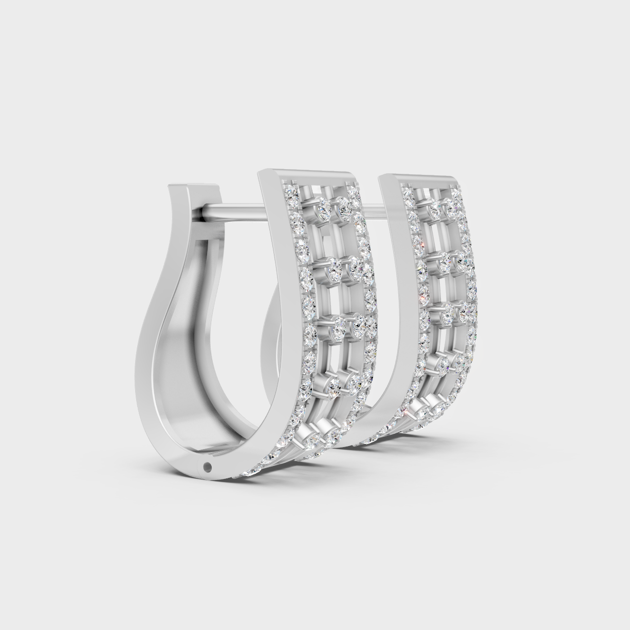 950 Platinum GLI Certified Lab-Grown Diamond Hoop Earrings