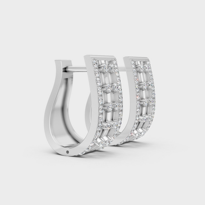 950 Platinum GLI Certified Lab-Grown Diamond Hoop Earrings