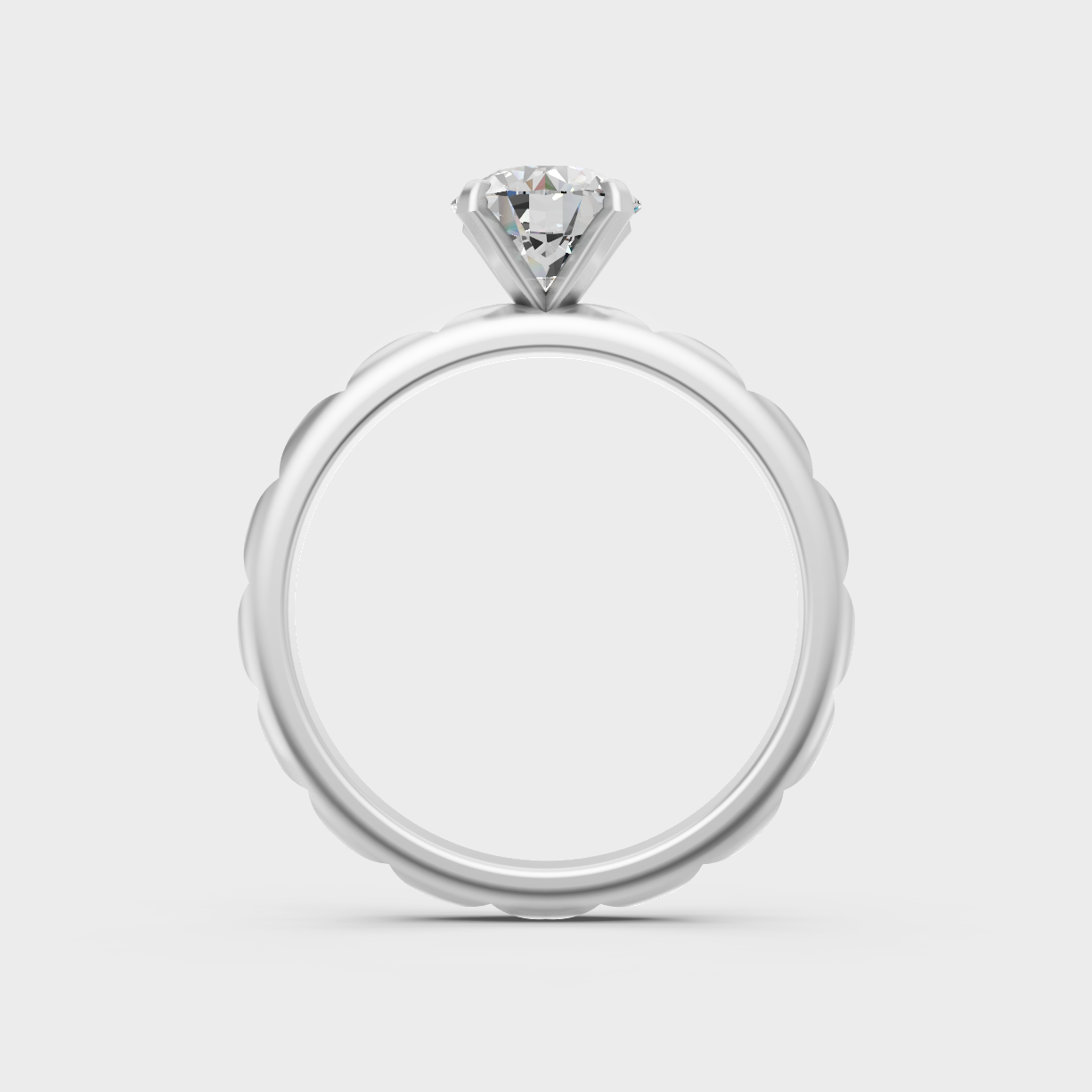 High-Polish 950 Platinum Round-Cut Lab Diamond Ring For Maximum Sparkle