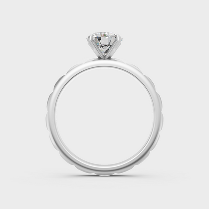 High-Polish 950 Platinum Round-Cut Lab Diamond Ring For Maximum Sparkle