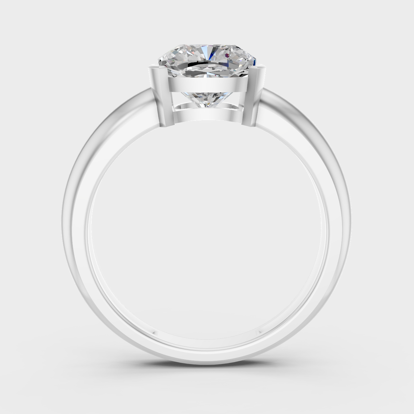 White Gold Cushion Proposal Ring With Brilliant Sparkle