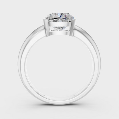 White Gold Cushion Proposal Ring With Brilliant Sparkle