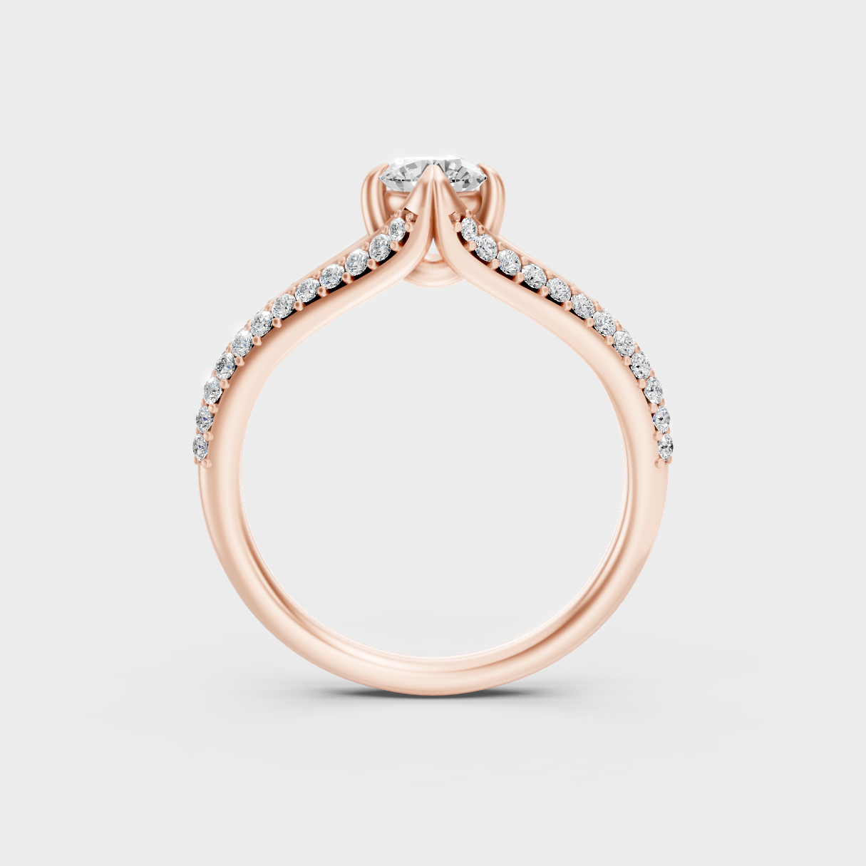 Modern  Rose Gold Engagement Ring With A Brilliant Sustainable Diamond