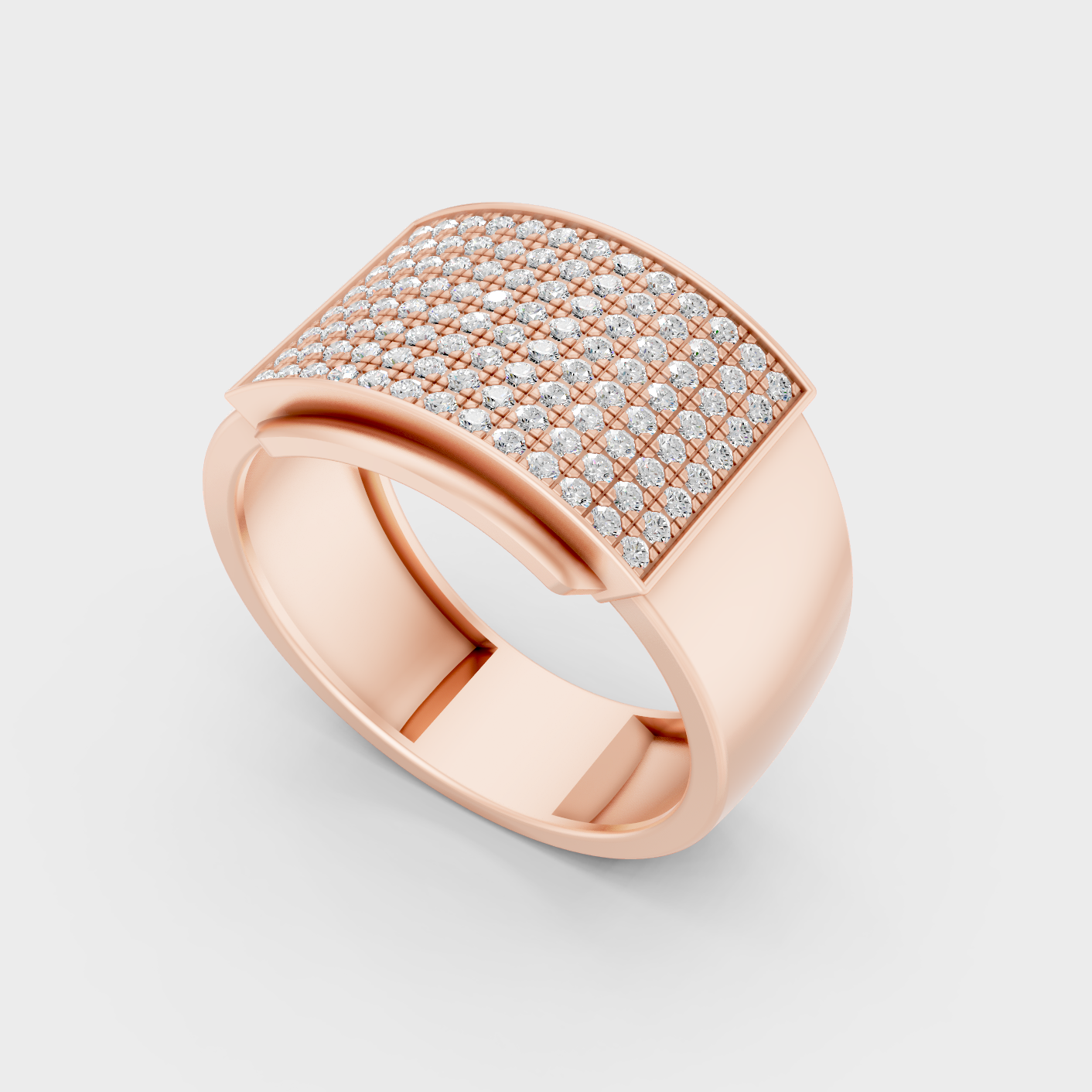 Round Diamond Mens Wedding Band 0.83 Ct Lab Grown In Rose Gold Elegant Style