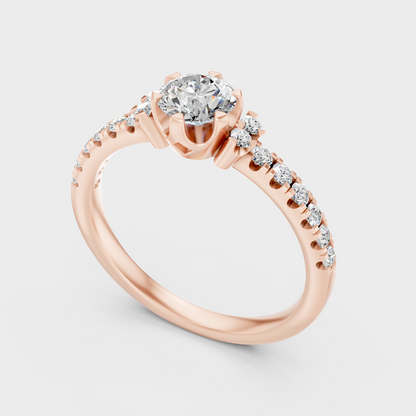 0.80 Ct Round Cut Lab-Grown Diamond Ring in