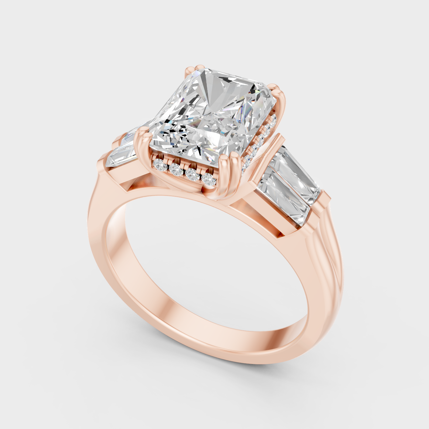 Halo Lab Diamond Ring In Rose Gold