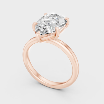 Rose Gold Pear Diamond Ring 1.5 To 4.5 Ct Ethical Sparkle Jewelry