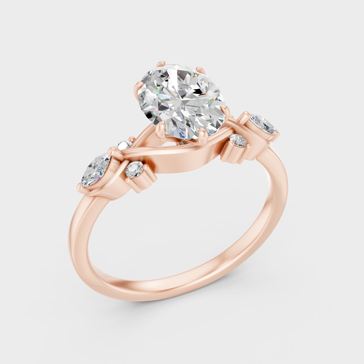 Rose Gold Multi Shape Diamond Ring 1.78 Ct Ethical Sparkle Jewelry
