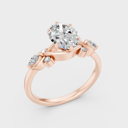Rose Gold Multi Shape Diamond Ring 1.78 Ct Ethical Sparkle Jewelry