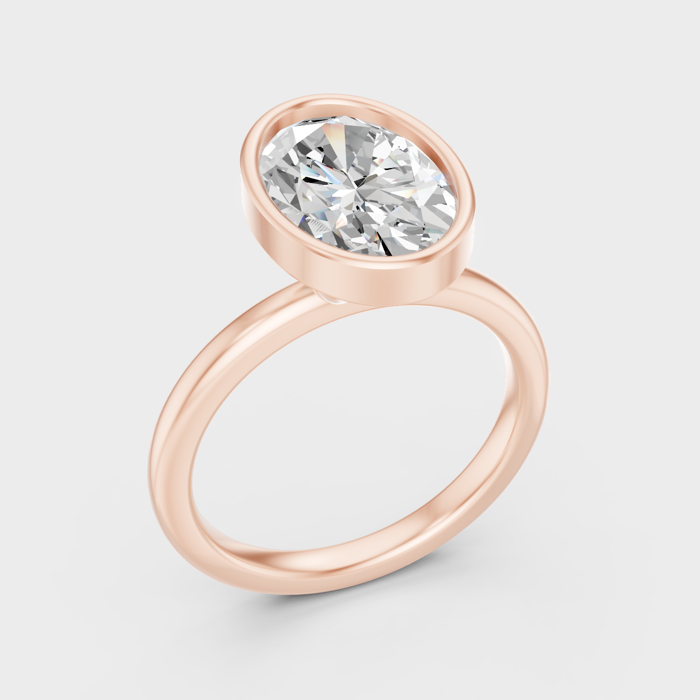 Rose Gold Oval Diamond Ring 1 To 5 Ct Ethical Sparkle Jewelry