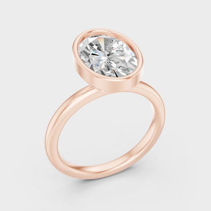 Rose Gold Oval Diamond Ring 1 To 5 Ct Ethical Sparkle Jewelry