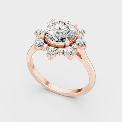 2.66 Ct Round Lab Grown Diamond Halo Ring in