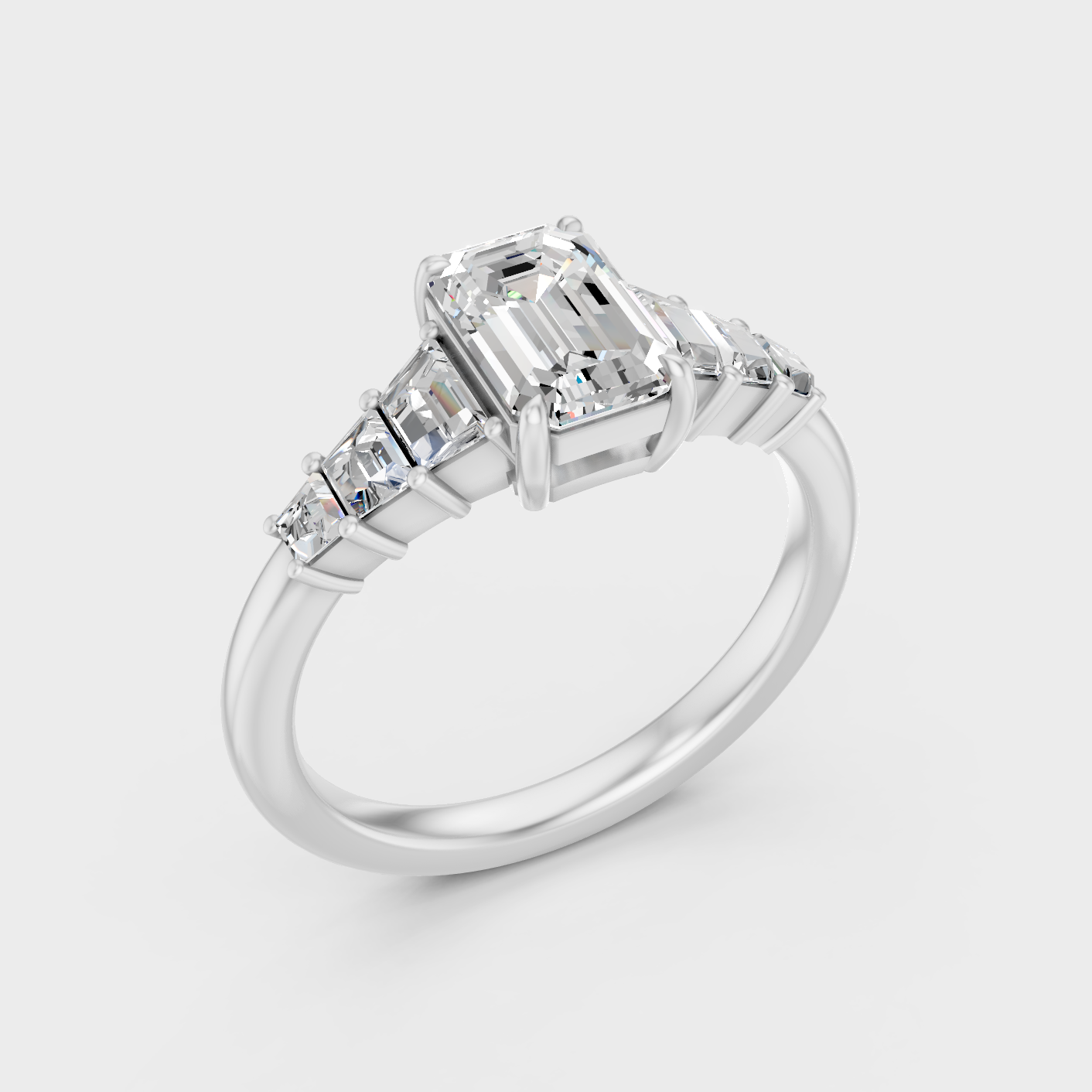 Platinum Emerald Diamond Ring 1.75 Ct Premium Lab Grown Jewelry