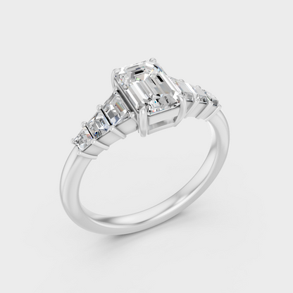 Platinum Emerald Diamond Ring 1.75 Ct Premium Lab Grown Jewelry
