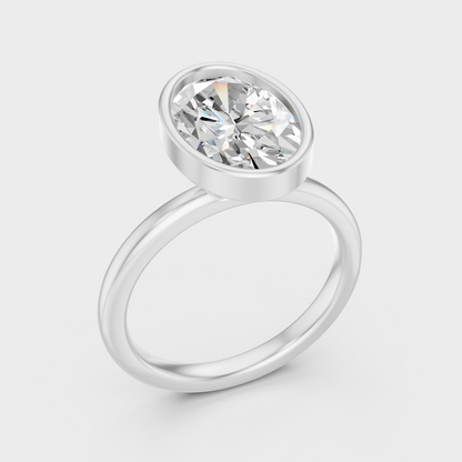 Platinum 950 Oval Diamond Womens Ring 1 To 5 Ct Lab Grown Luxury Design