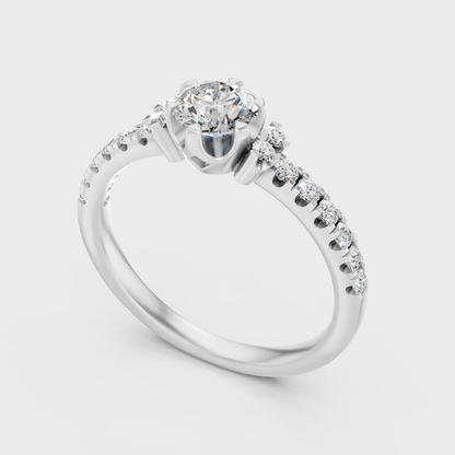 0.80 Ct Round Cut Lab-Grown Diamond Ring in