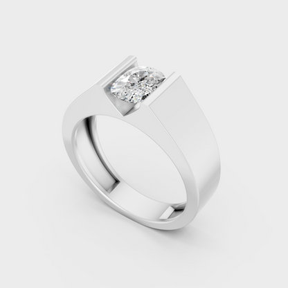 White Gold Mens Cushion Diamond Ring 1.65 Ct Lab Grown Classic Style