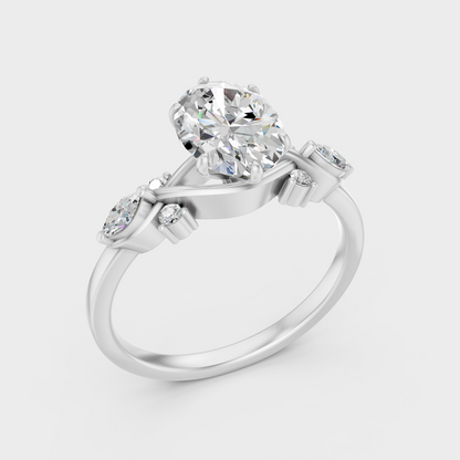 Platinum 950 Multi Shape Diamond Ring 1.78 Ct Lab Grown Luxury Design